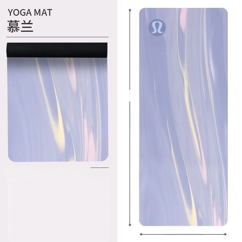 5mm Thick Natural Rubber Marble Swirl Yoga Mat, Non-Slip Soundproof Workout Mat for Women, Dual-Sided Anti-Skid Pilates Fitness Mat, 3 Fluid Print Patterns