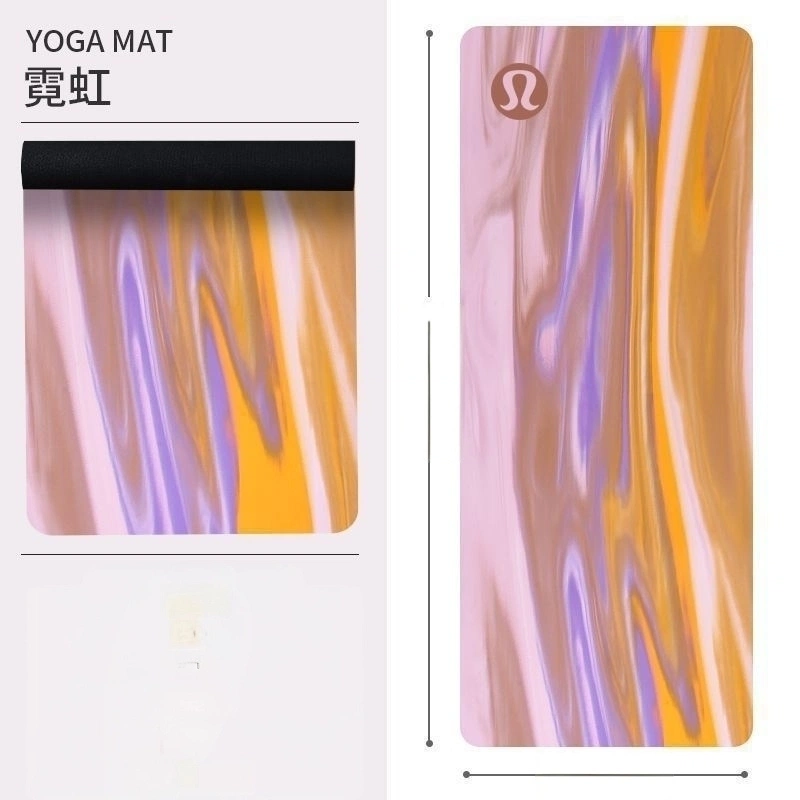 5mm Thick Natural Rubber Fluid Marble Swirl Yoga Mat, Non-Slip Soundproof Workout Mat for Women, Dual-Sided Anti-Skid Pilates Fitness Mat, 4 Artistic Print Patterns