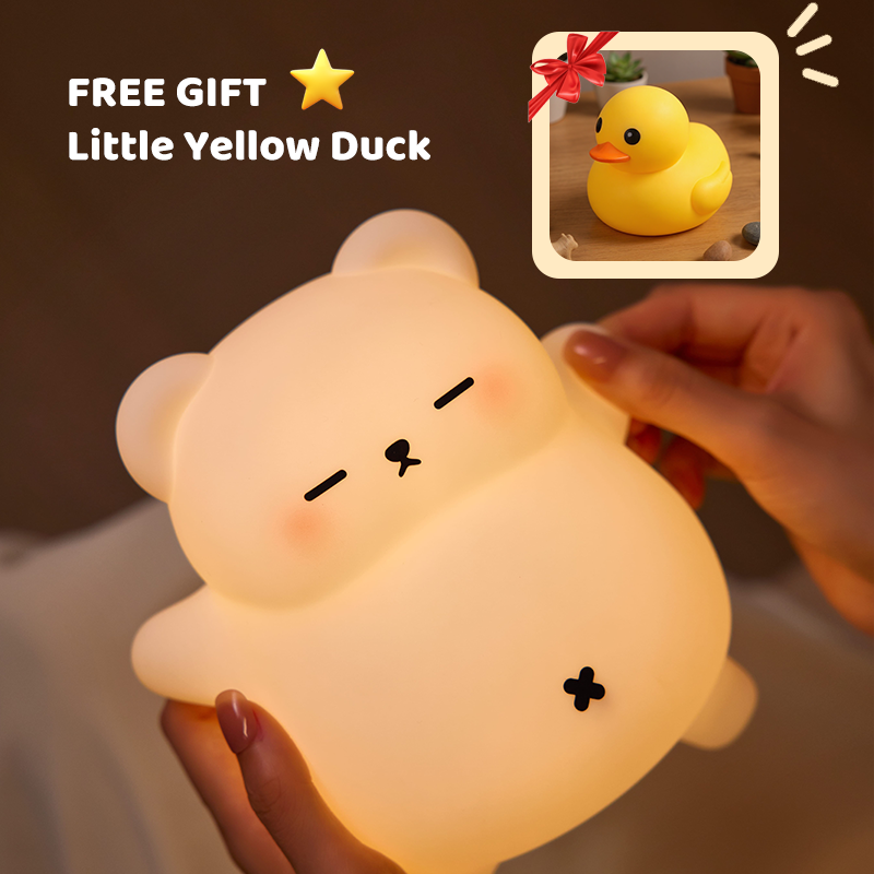 MeWaii® Breathing Bear Snuggly  Squishy Silicone Sleeping Companion Sound LED Night Light Perfect Gift