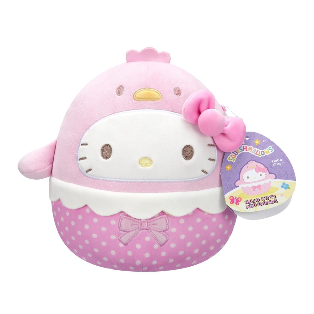 Squishmallows 2025 Original 8-Inch Easter Hello Kitty Squad Plush - Collectible Soft & Squishy Mini Stuffed Animal Toy - Add to Your Squad - Gift for