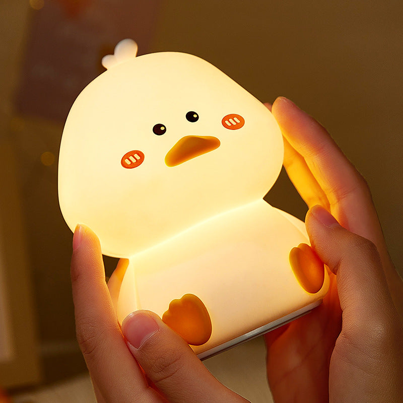 MeWaii® Squishy Silicone Shy Duck LED Night Light - Perfect Gift for Kids and Girls