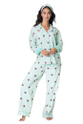 P. J.  Salvage Espresso Martini 3-Piece Flannel PJ Set in Pool Blue