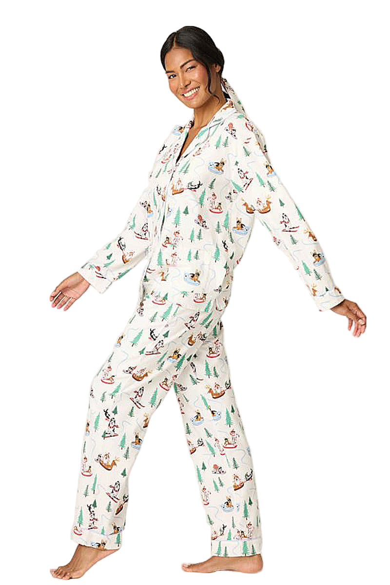 P.J Salvage Sleigh All Day 3-Piece Flannel PJ Set in White
